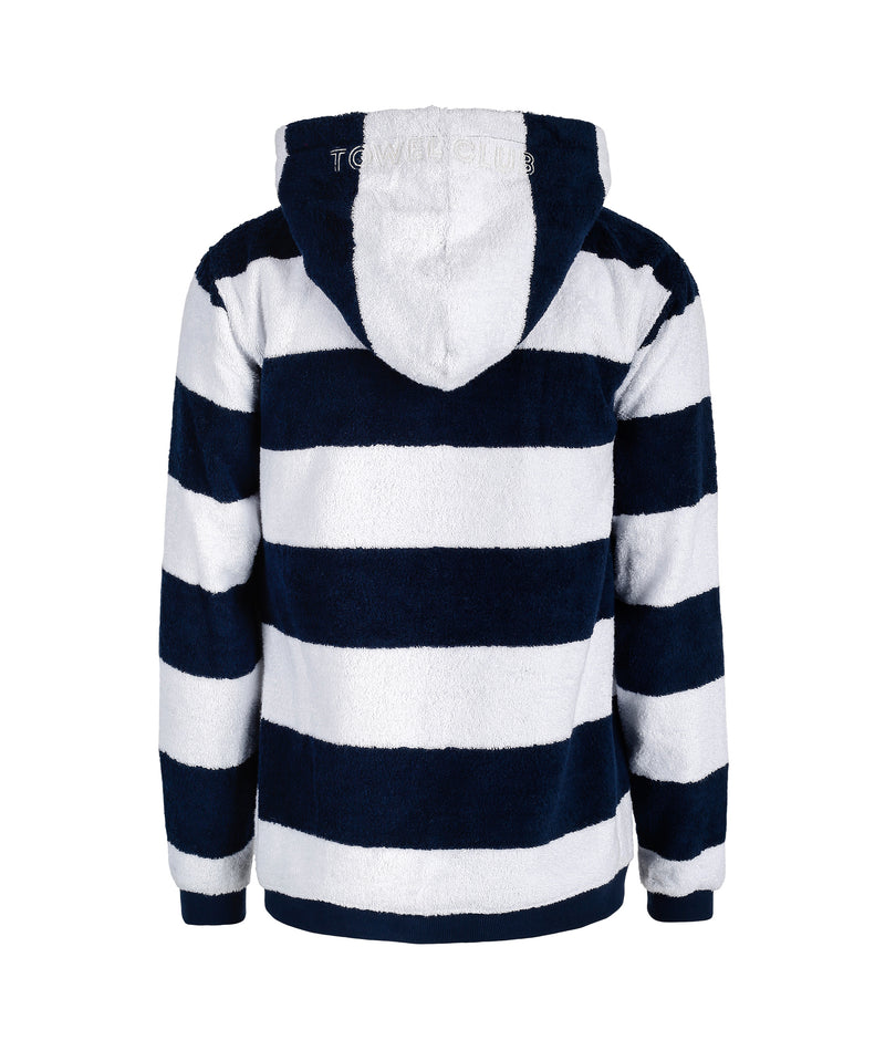 Towel Hoodie Navy Striped